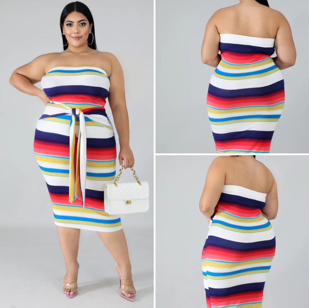 Color block Tube top Dress